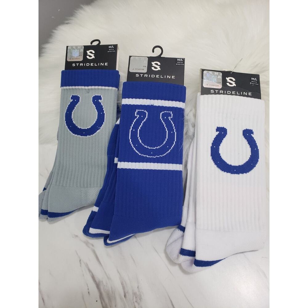 NFL Indianapolis Colts Reebok Team Logo Adult Crew‎ Socks lot men women football